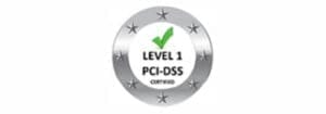Logo for Intellipay's pci-dss level 1 compliance on its home page