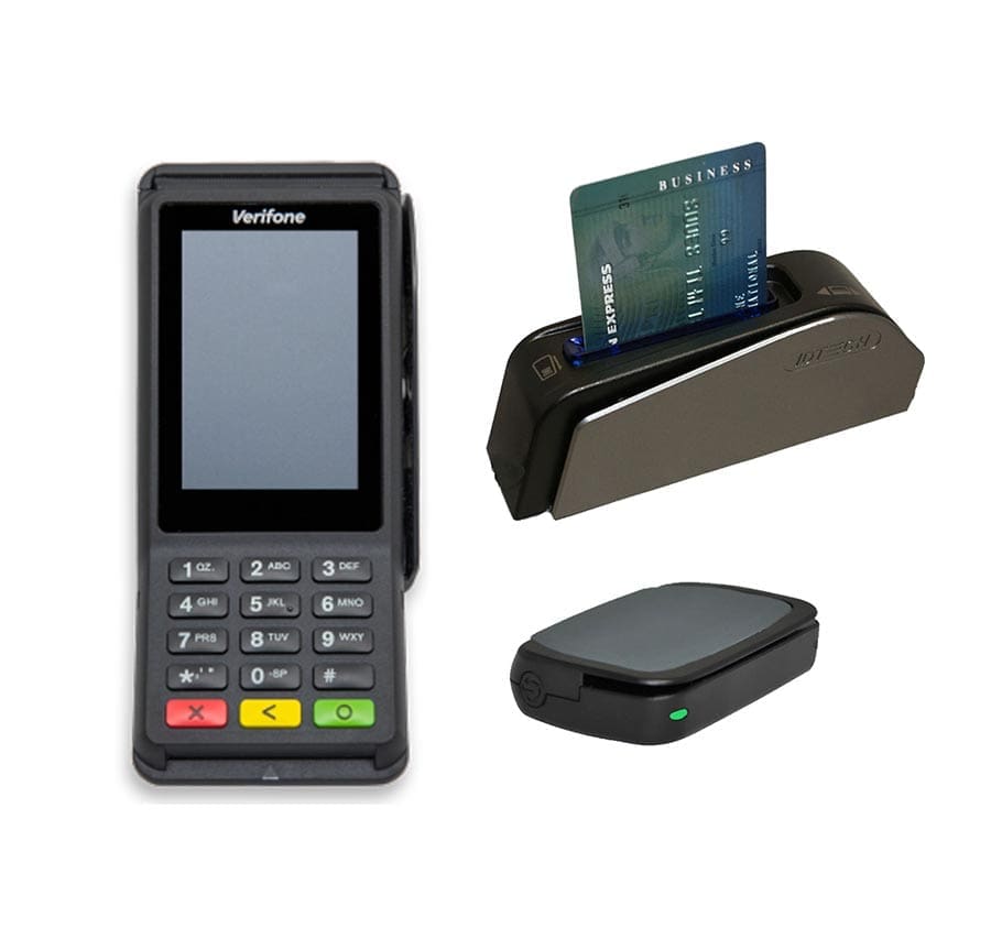 Group of credit card Swipe card terminals