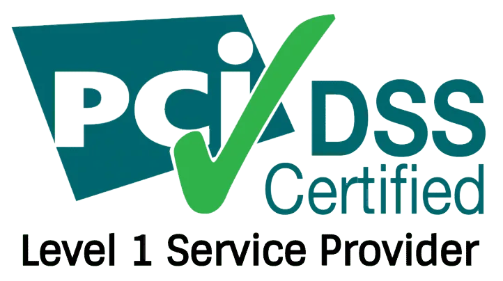 Logo for Intellipay's pci-dss level 1 compliance on its home page