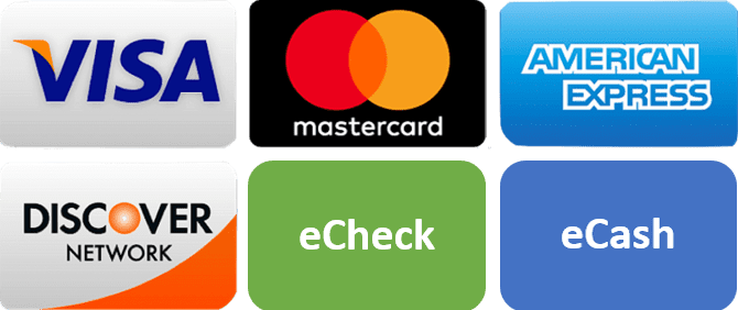IntelliPay accepts Visa, MasterCard, American Express, Discover, Google Pay and ACH payments