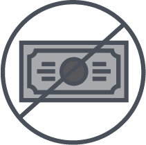 No cost payment processing icon