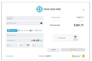 Lightbox payment pop up over existing web page