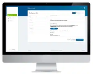 Desktop screen showing the IntelliPay Text‑to‑Pay portal with a form to send a secure payment link to a customer