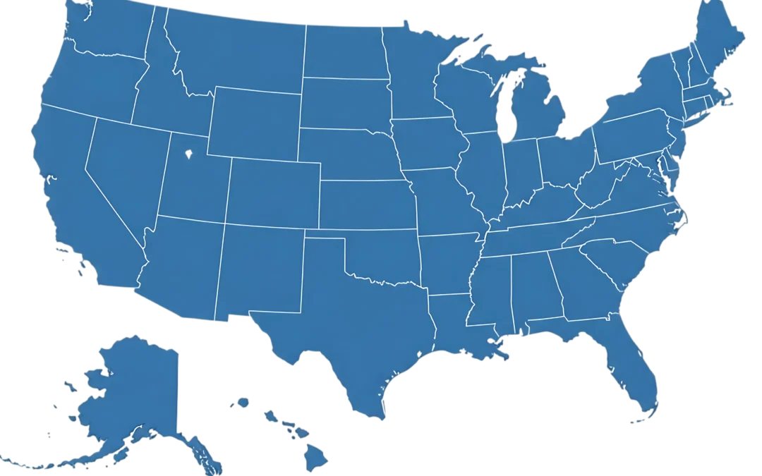 Color-coded map of the United States illustrating varying utility billing regulations and service fee rules by state
